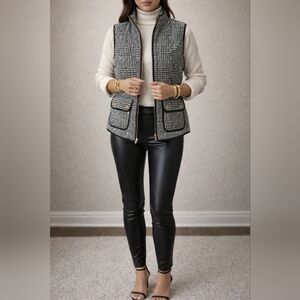 Catherine Malandrino Black and White Patterned Vest